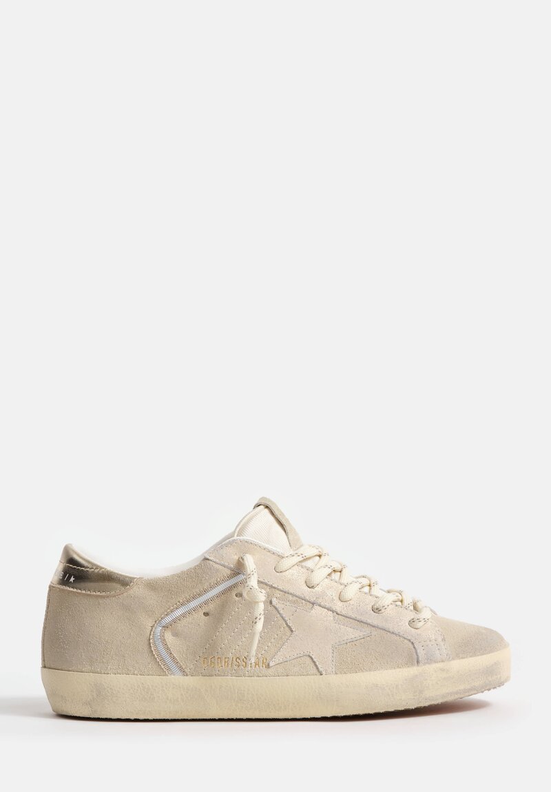 Golden Goose Super Star Suede Leather & Nylon with Metallic Heel Sneakers