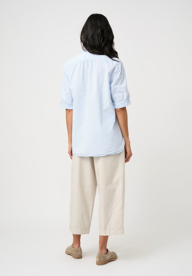 Bergfabel Cotton Poplin Vera Pullover Shirt in Blue Micro-Gingham
