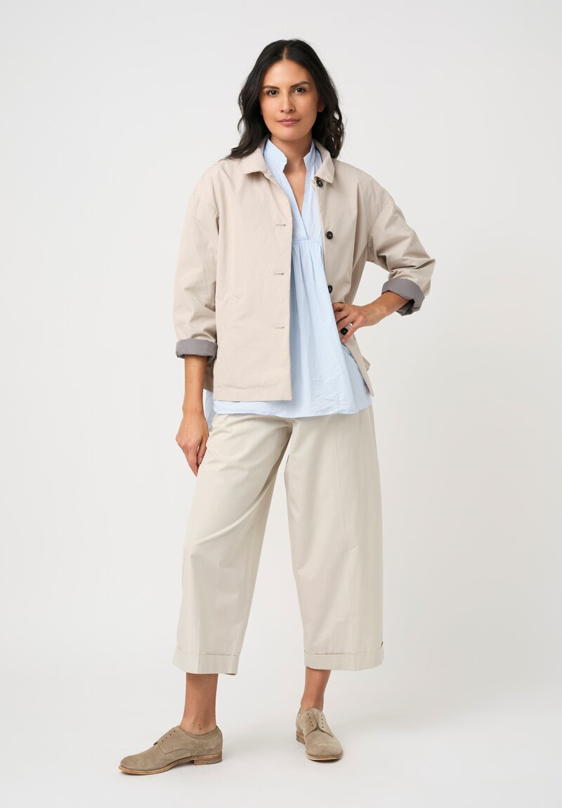 Bergfabel Cotton Poplin Vera Pullover Shirt in Blue Micro-Gingham