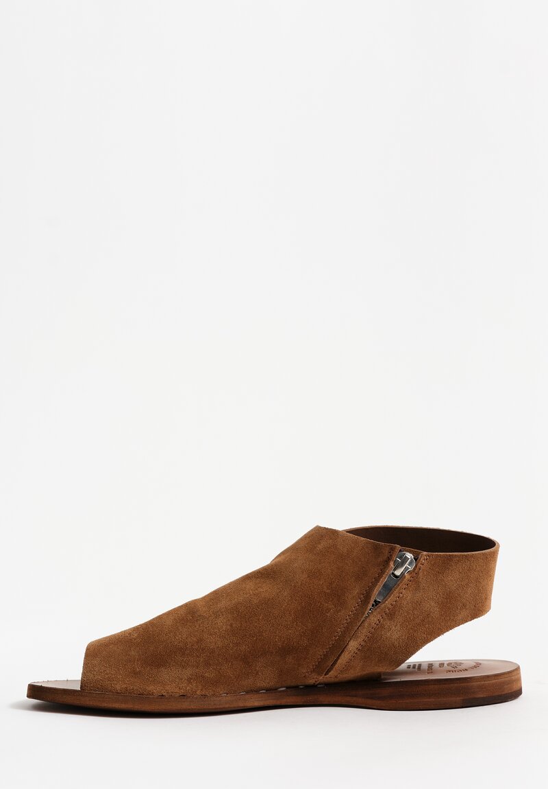 Officine Creative Suede Leather Itaca Raw Edge Cut Out Sandals