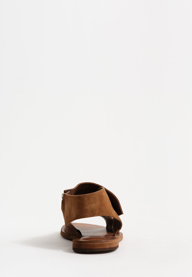 Officine Creative Suede Leather Itaca Raw Edge Cut Out Sandals