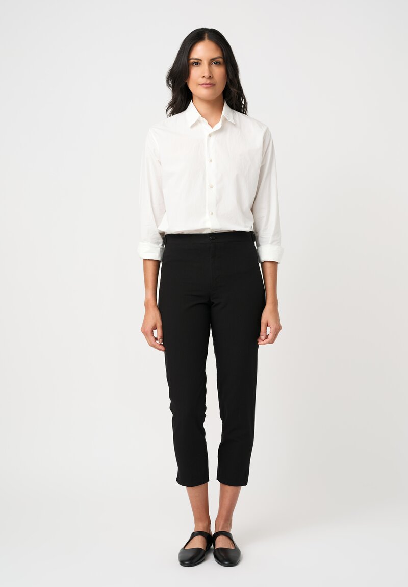 Yohji Yamamoto Cotton Linen Twill Cropped Slim Pants