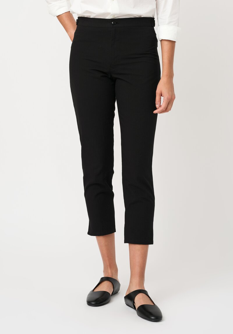 Yohji Yamamoto Cotton Linen Twill Cropped Slim Pants