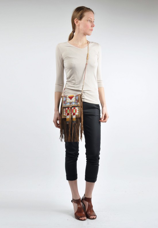 Etro Beaded Leather Bag with Fringe