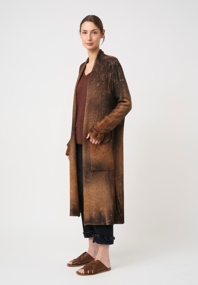Avant Toi Cashmere Silk Marmorizzato Duster Cardigan
