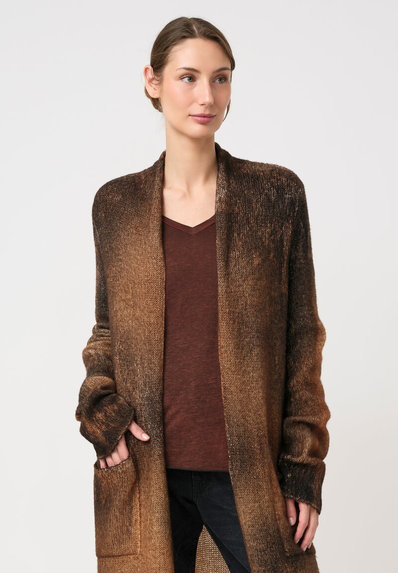Avant Toi Cashmere Silk Marmorizzato Duster Cardigan