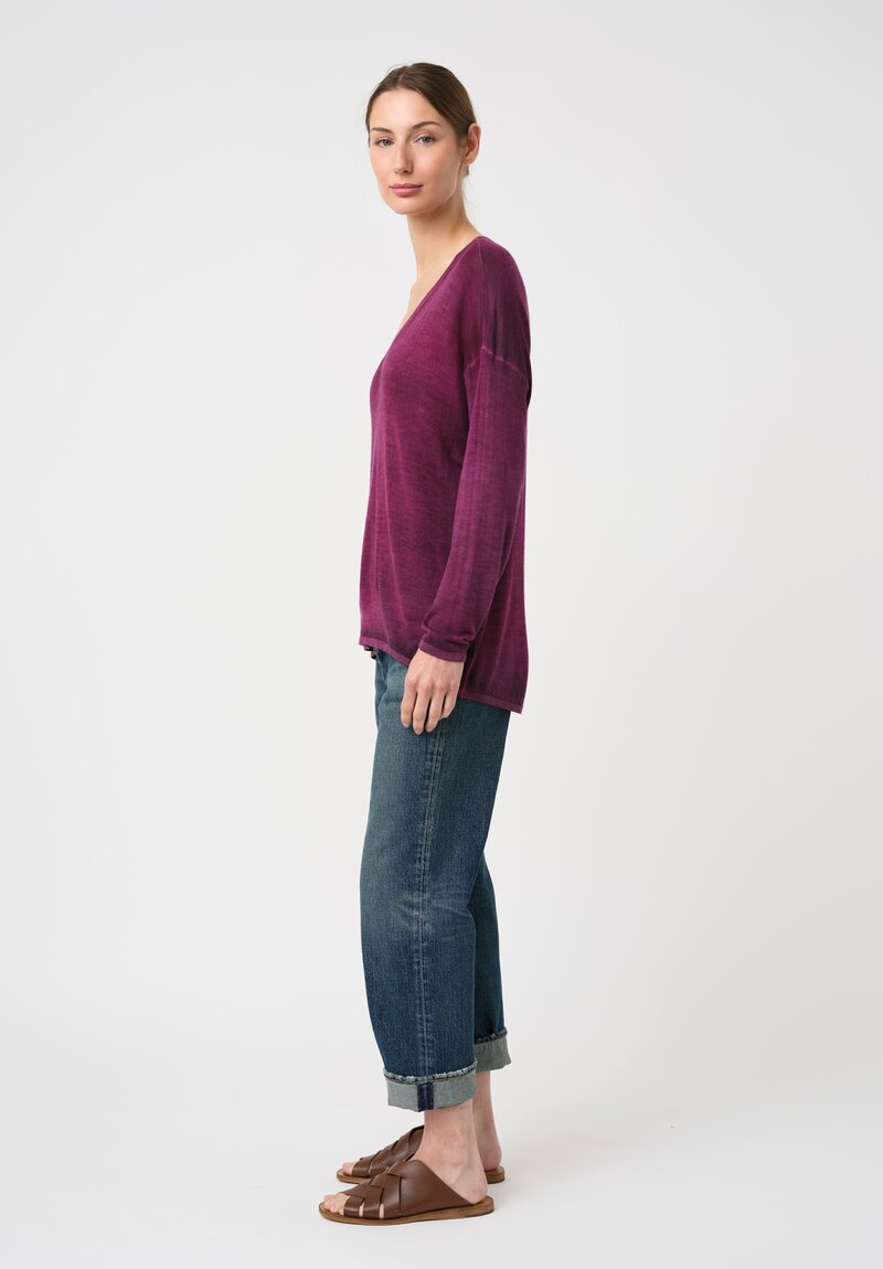 Avant Toi Cashmere & Silk V-Neck Barchetta Sweater