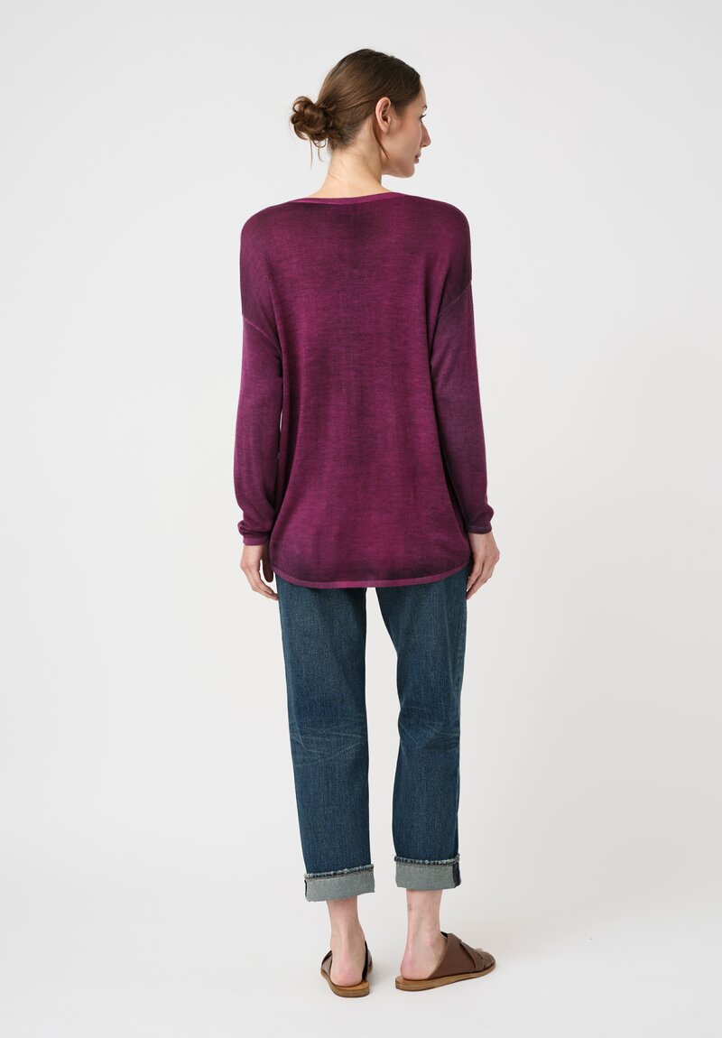 Avant Toi Cashmere & Silk V-Neck Barchetta Sweater