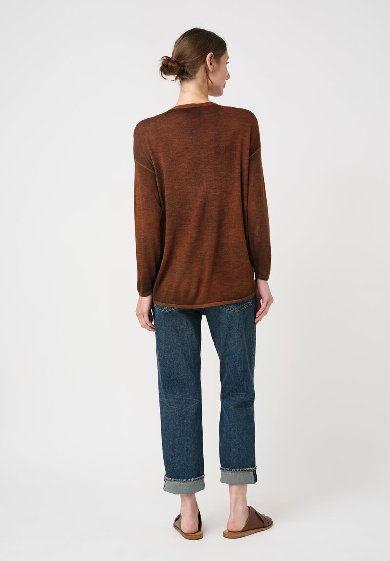 Avant Toi Cashmere & Silk V-Neck Barchetta Sweater