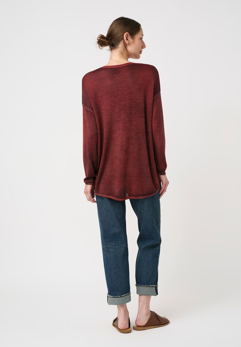 Avant Toi Cashmere & Silk V-Neck Barchetta Sweater