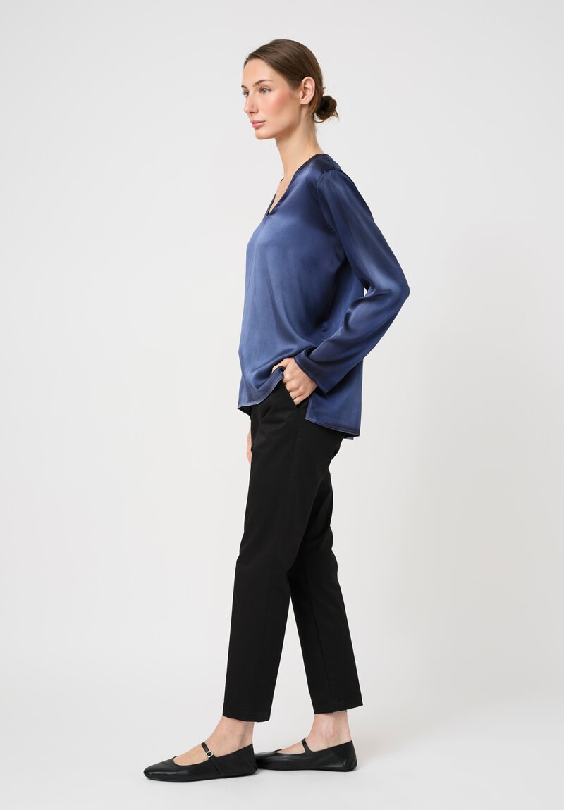 Avant Toi Hand-Painted Stretch Silk Maglia Lunga V-Neck To