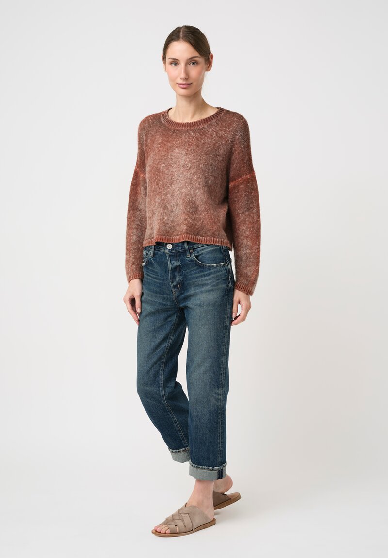 Avant Toi Hand-Painted Linen Garzato Cropped Sweater