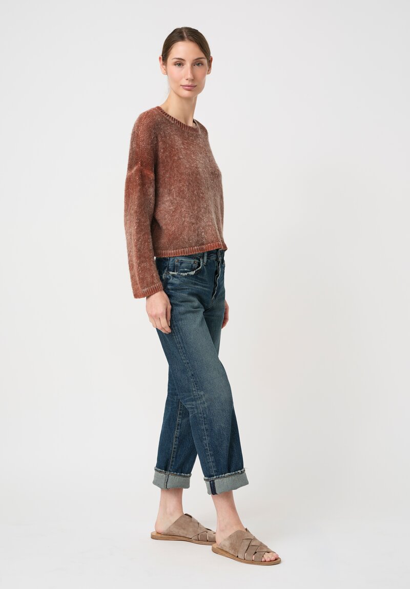 Avant Toi Hand-Painted Linen Garzato Cropped Sweater