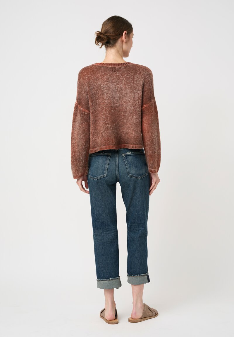 Avant Toi Hand-Painted Linen Garzato Cropped Sweater