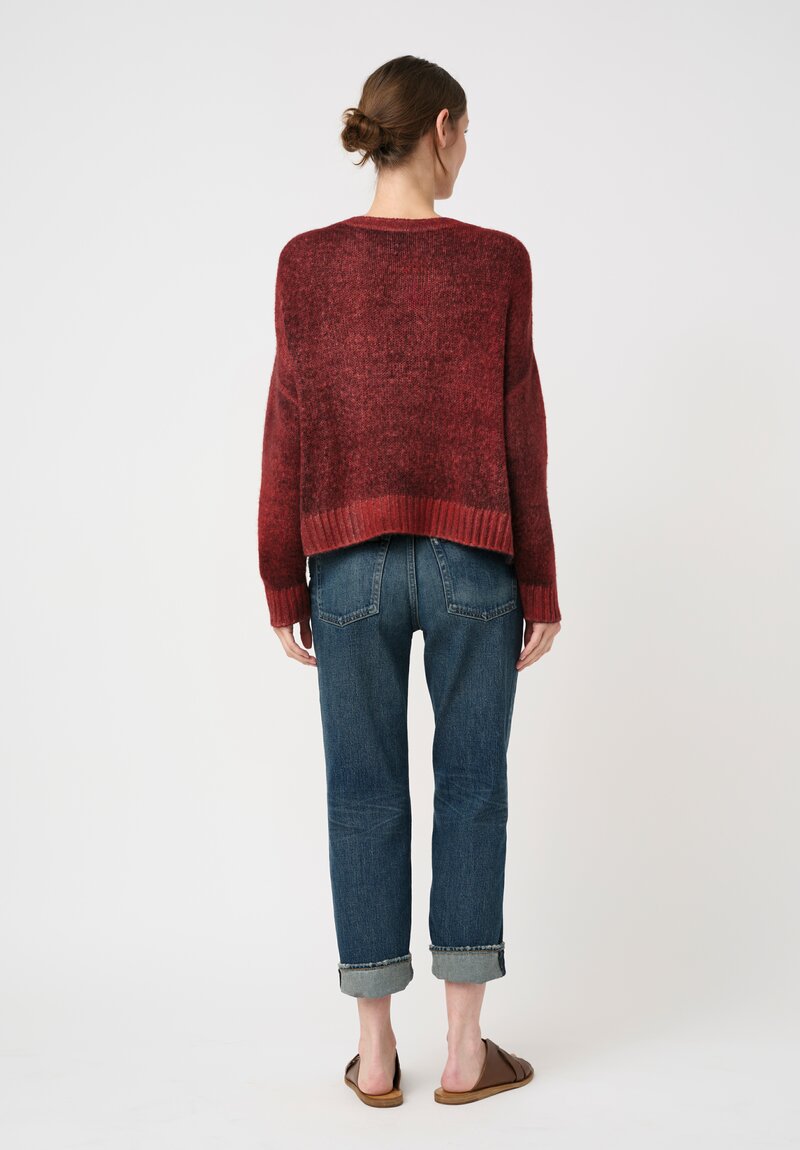 Avant Toi Hand-Painted Cashmere Silk Garzato Girocollo Sweater
