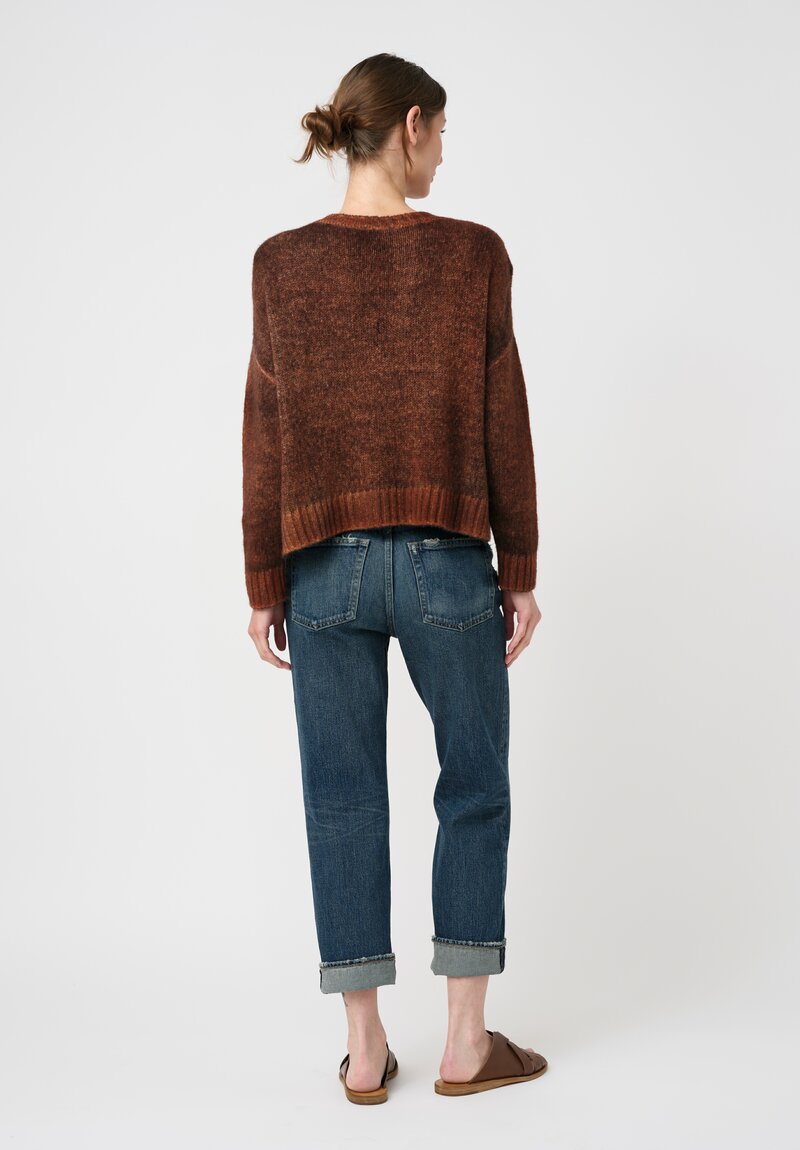 Avant Toi Hand-Painted Cashmere Silk Garzato Girocollo Sweater