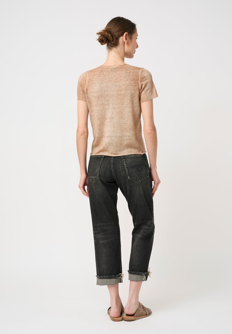 Avant Toi Linen Cotton Malfilè V-Neck Tee