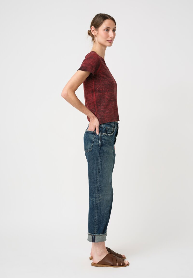 Avant Toi Linen Cotton Malfilé V-Neck T-Shirt