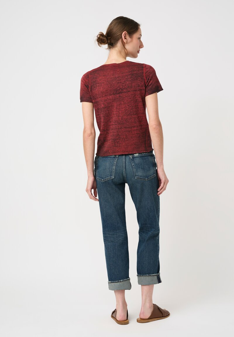 Avant Toi Linen Cotton Malfilé V-Neck T-Shirt