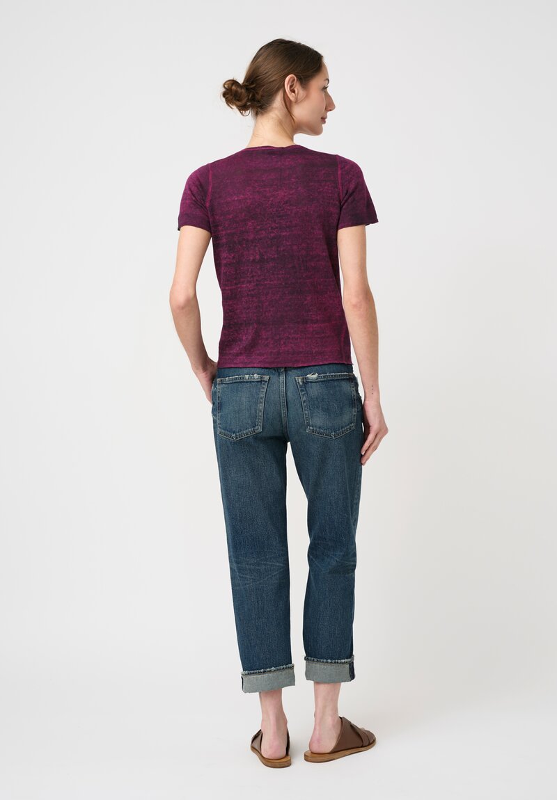 Avant Toi Linen Cotton Malfilé V-Neck T-Shirt