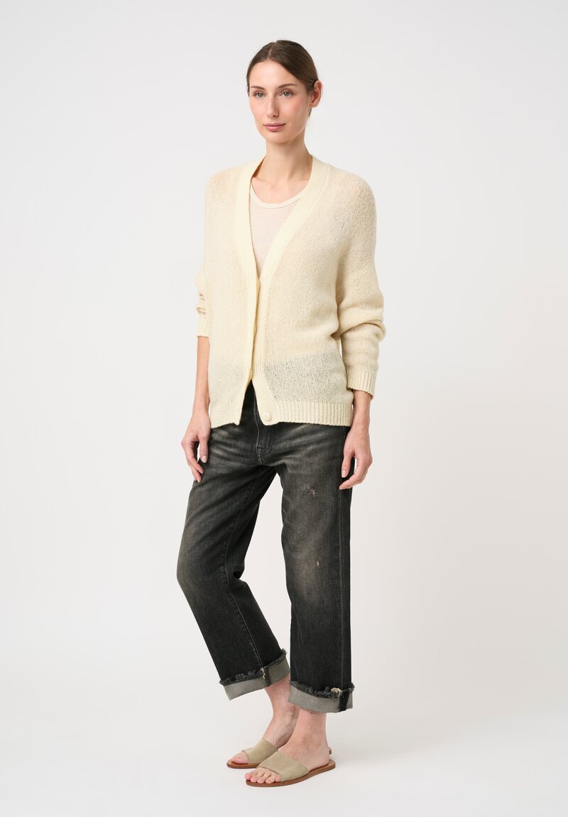 Avant Toi Hand-Painted Cashmere Silk & Extra Fine Merino Wool Garzato Cardigan
