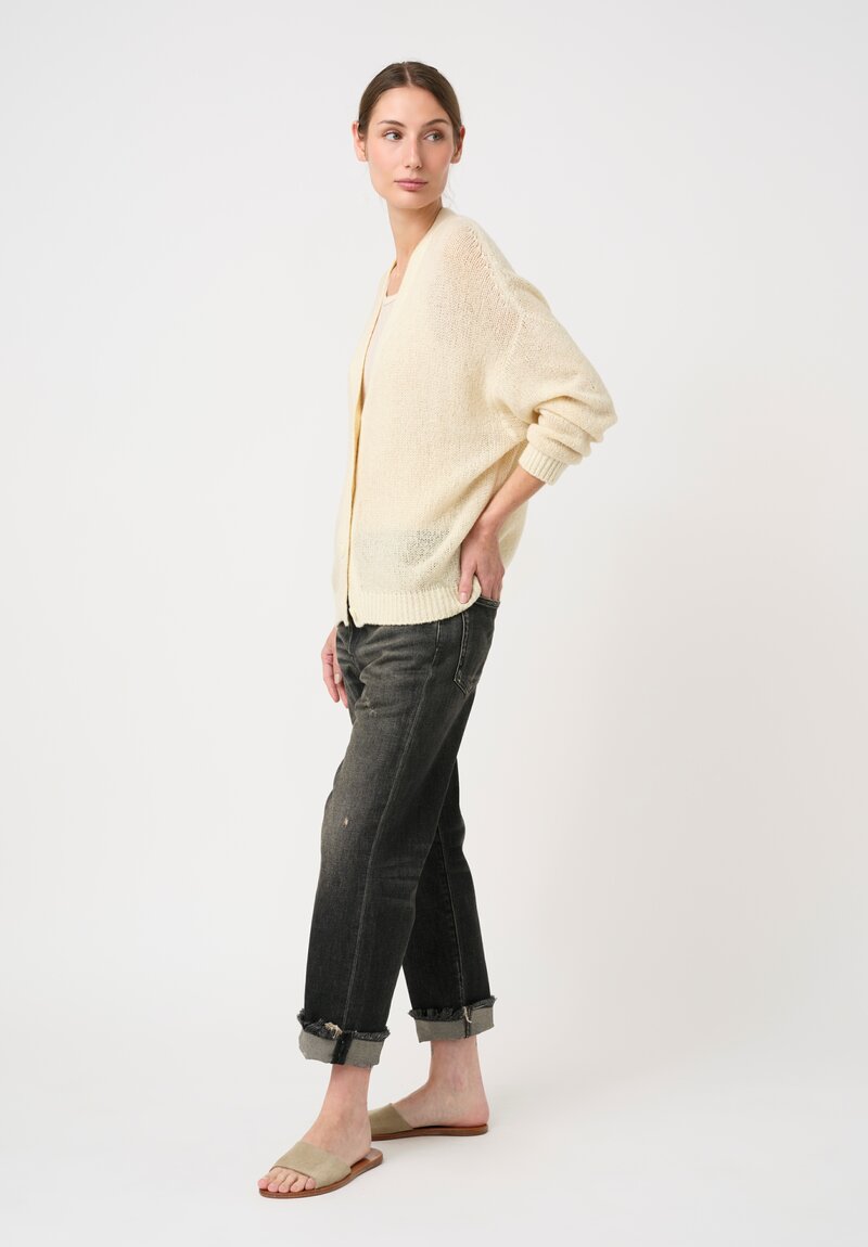 Avant Toi Hand-Painted Cashmere Silk & Extra Fine Merino Wool Garzato Cardigan