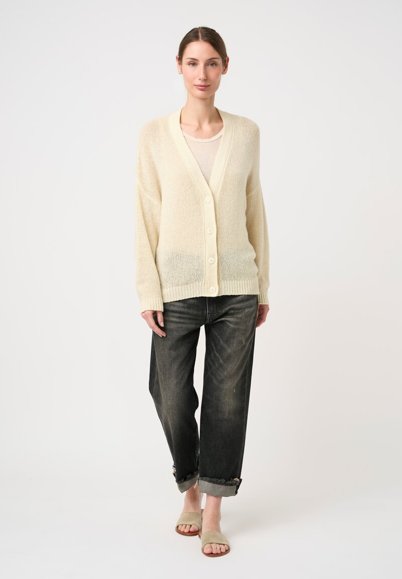 Avant Toi Hand-Painted Cashmere Silk & Extra Fine Merino Wool Garzato Cardigan