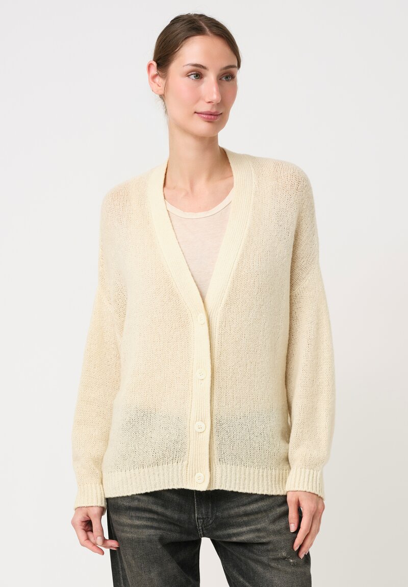 Avant Toi Hand-Painted Cashmere Silk & Extra Fine Merino Wool Garzato Cardigan