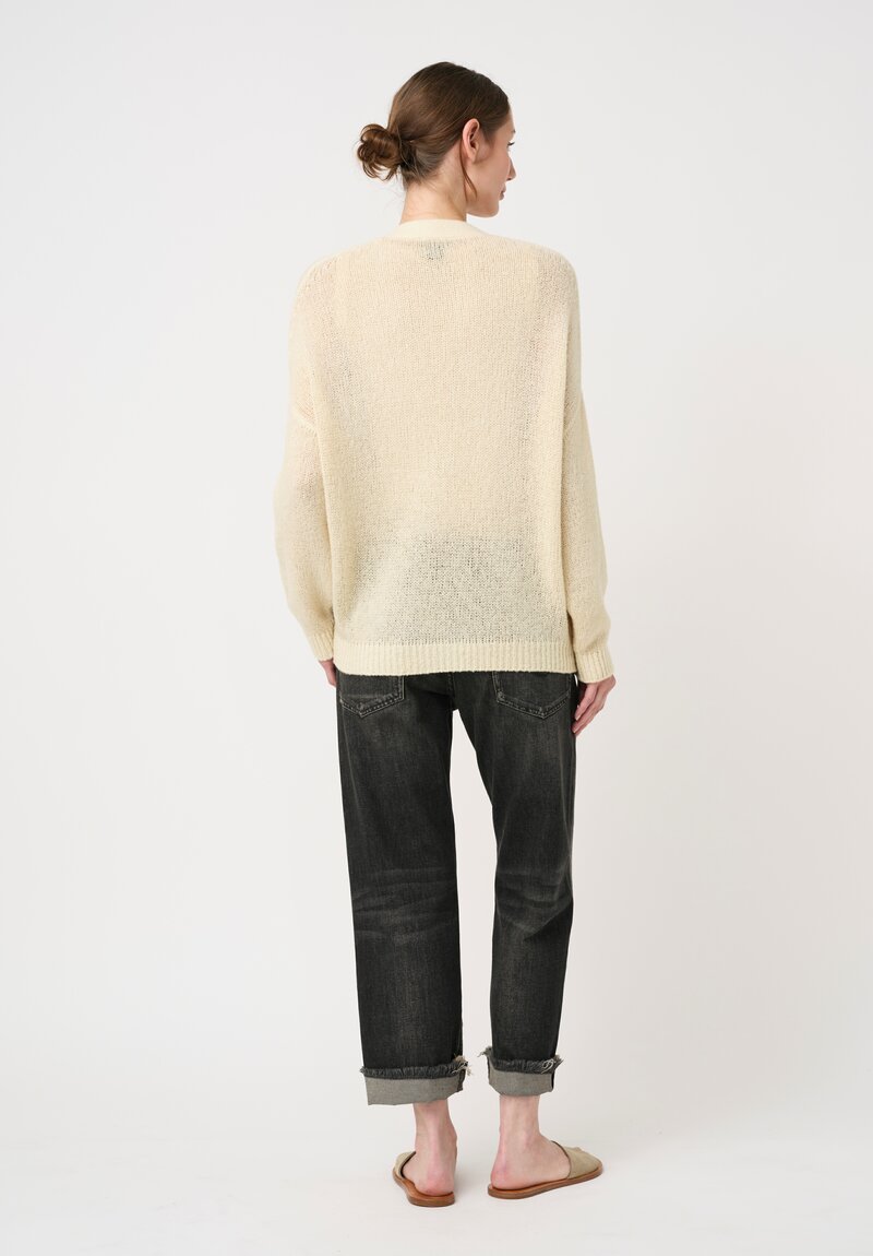 Avant Toi Hand-Painted Cashmere Silk & Extra Fine Merino Wool Garzato Cardigan