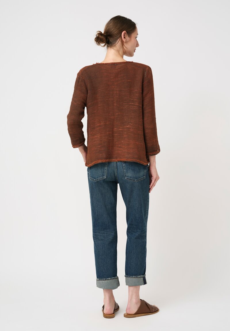 Avant Toi Hand-Painted Linen Cotton Tessuto Rete Jacket