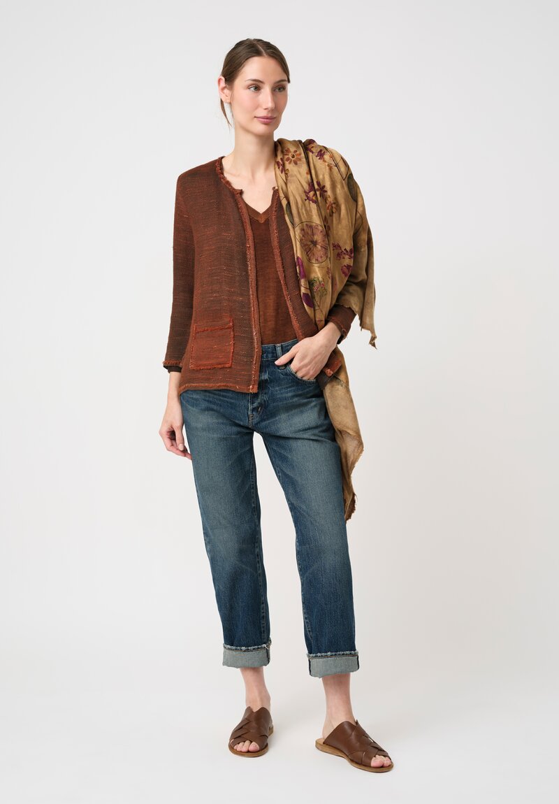 Avant Toi Hand-Painted Linen Cotton Tessuto Rete Jacket
