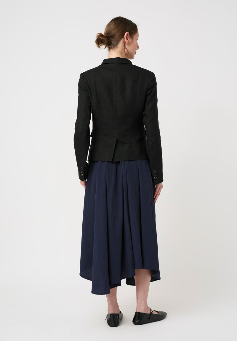 Forme d'Expression Linen Stand Collar Jacket in Black