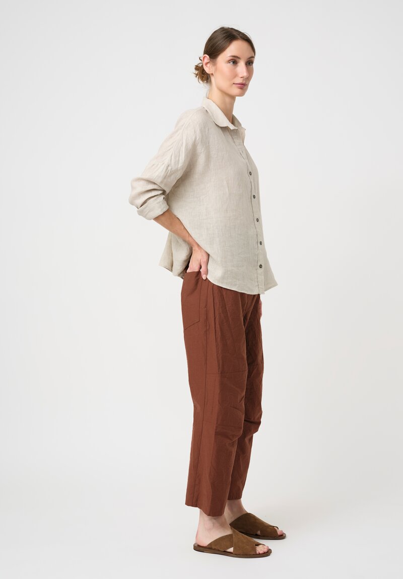 Forme d'Expression Cotton Canvas Skewed 5 Pocket Pants in Cacao Brown