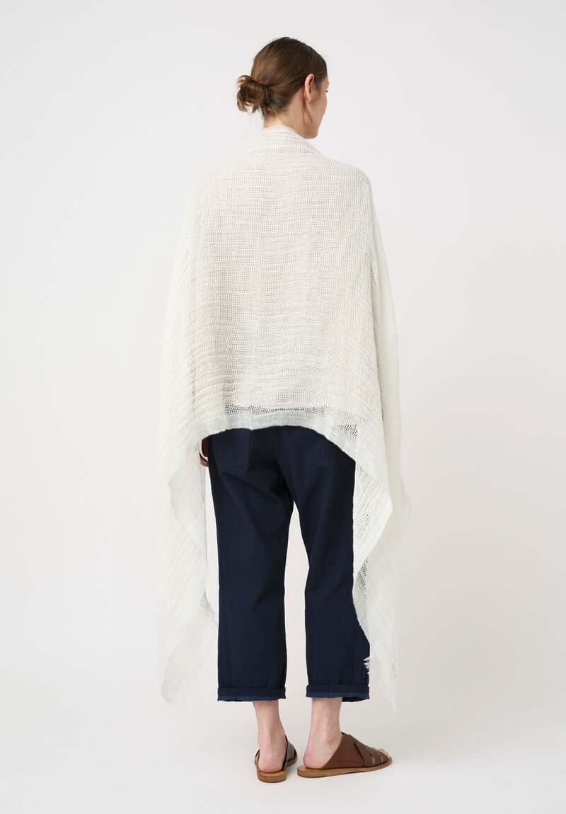 Forme d'Expression Linen Dotted Weave Lottie Scarf in White