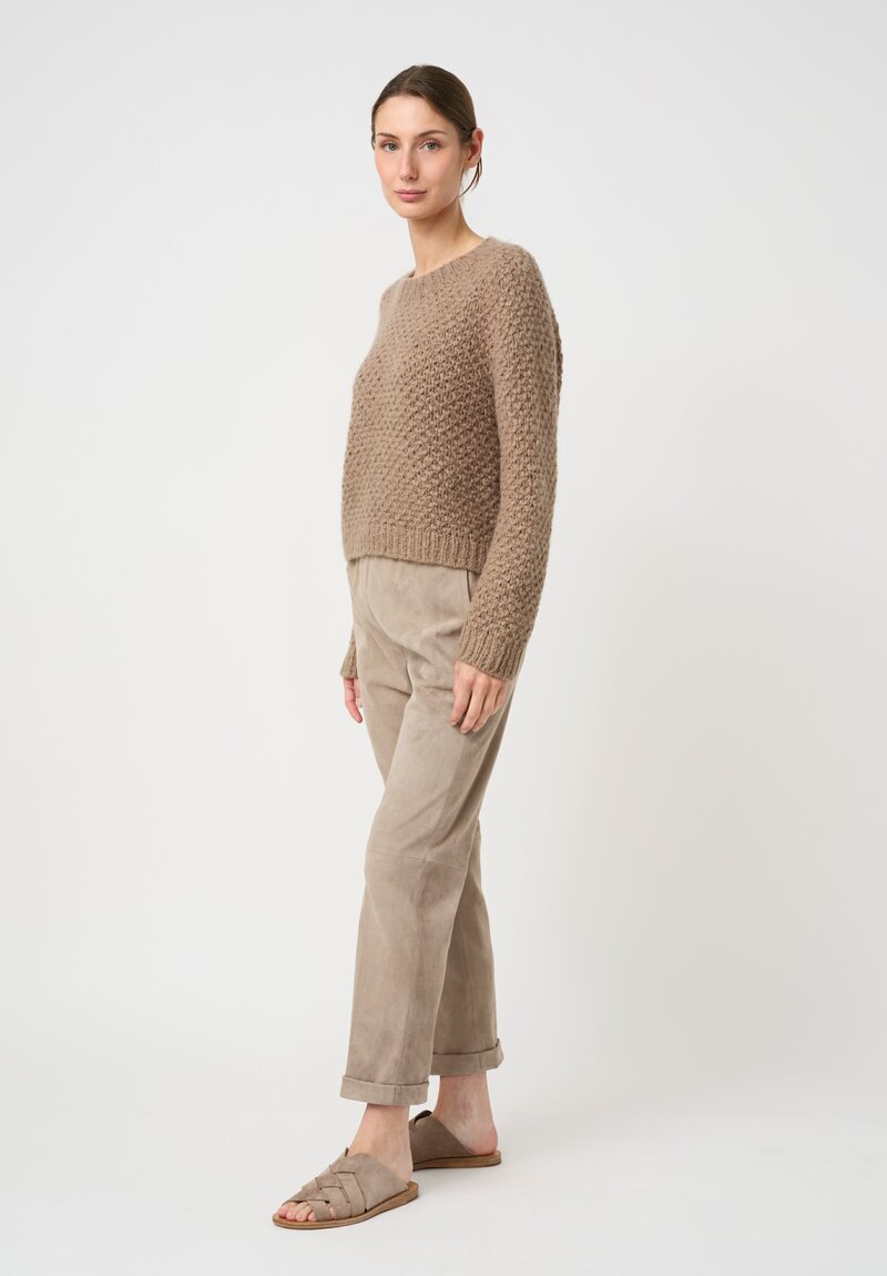 Wommelsdorff Hand Knit Cashmere & Silk Cropped Cloud Sweater