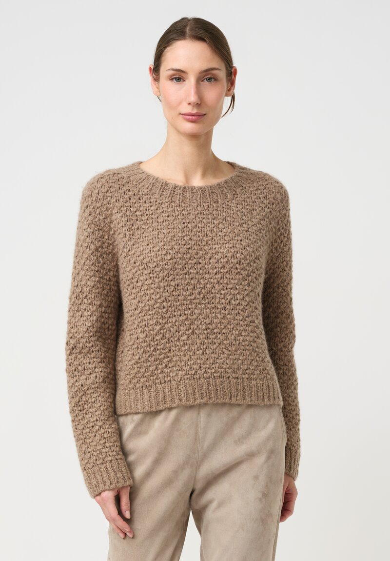 Wommelsdorff Hand Knit Cashmere & Silk Cropped Cloud Sweater