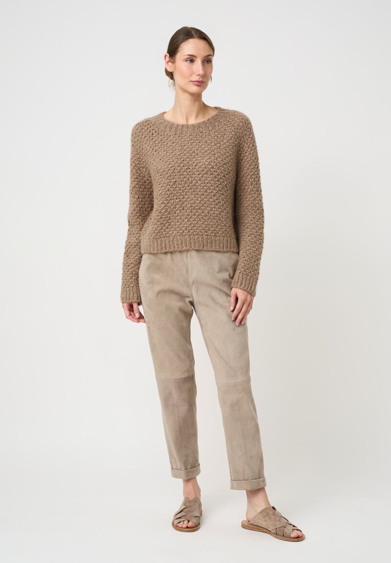 Wommelsdorff Hand Knit Cashmere & Silk Cropped Cloud Sweater