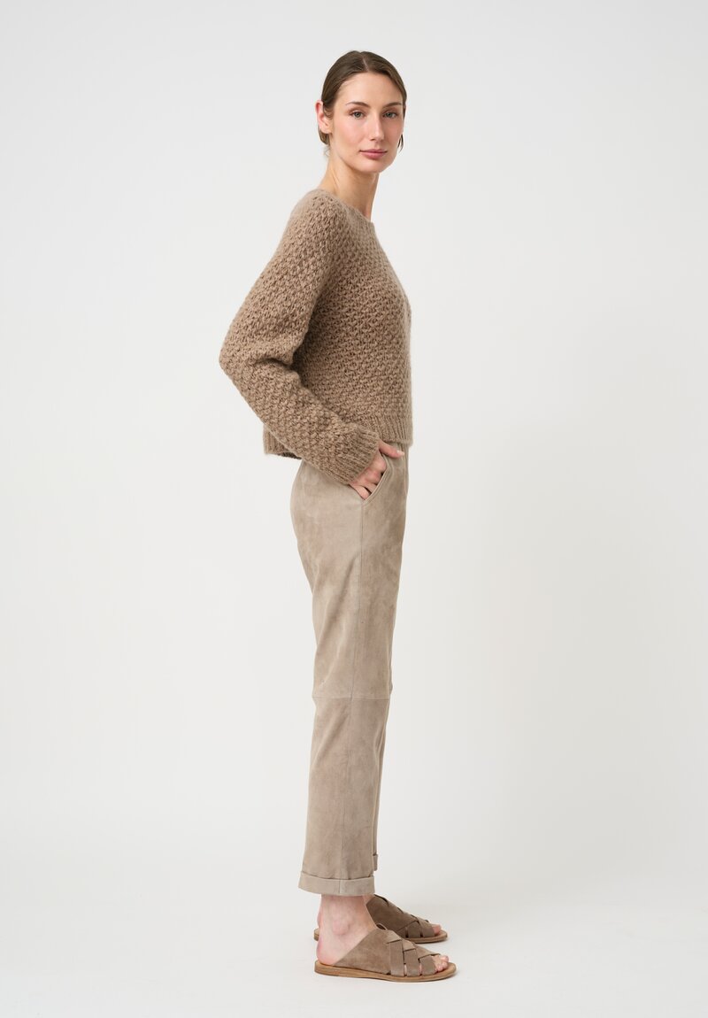 Wommelsdorff Hand Knit Cashmere & Silk Cropped Cloud Sweater
