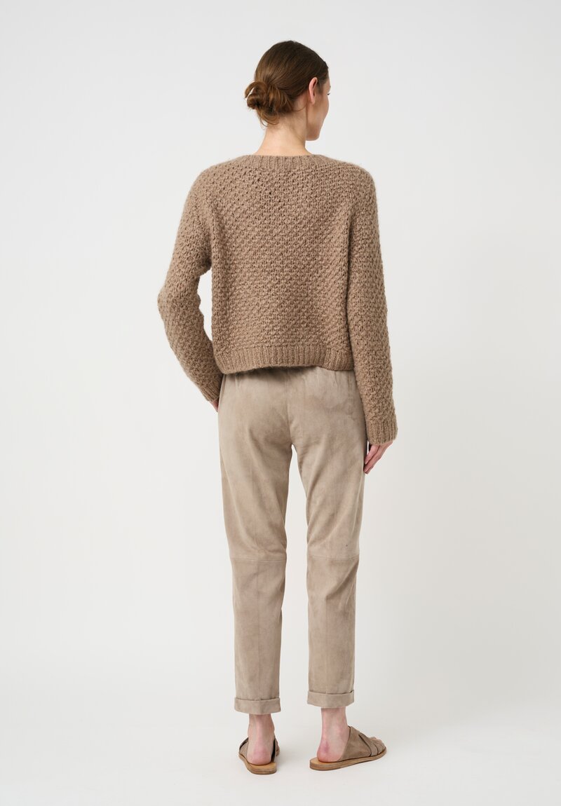 Wommelsdorff Hand Knit Cashmere & Silk Cropped Cloud Sweater