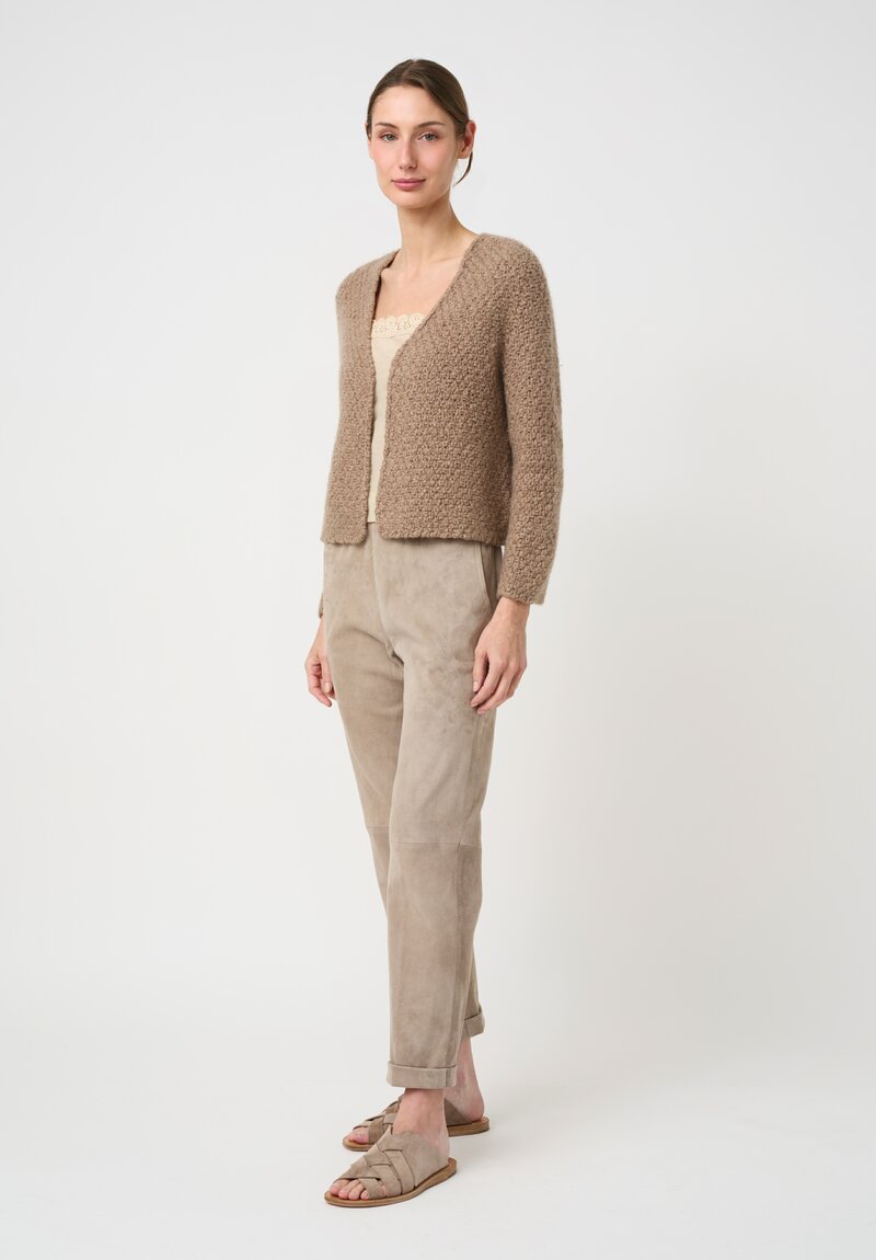 Wommelsdorff Hand Knit Cashmere & Silk Cropped Masha Cardigan