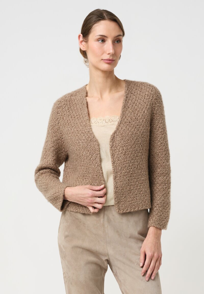 Wommelsdorff Hand Knit Cashmere & Silk Cropped Masha Cardigan