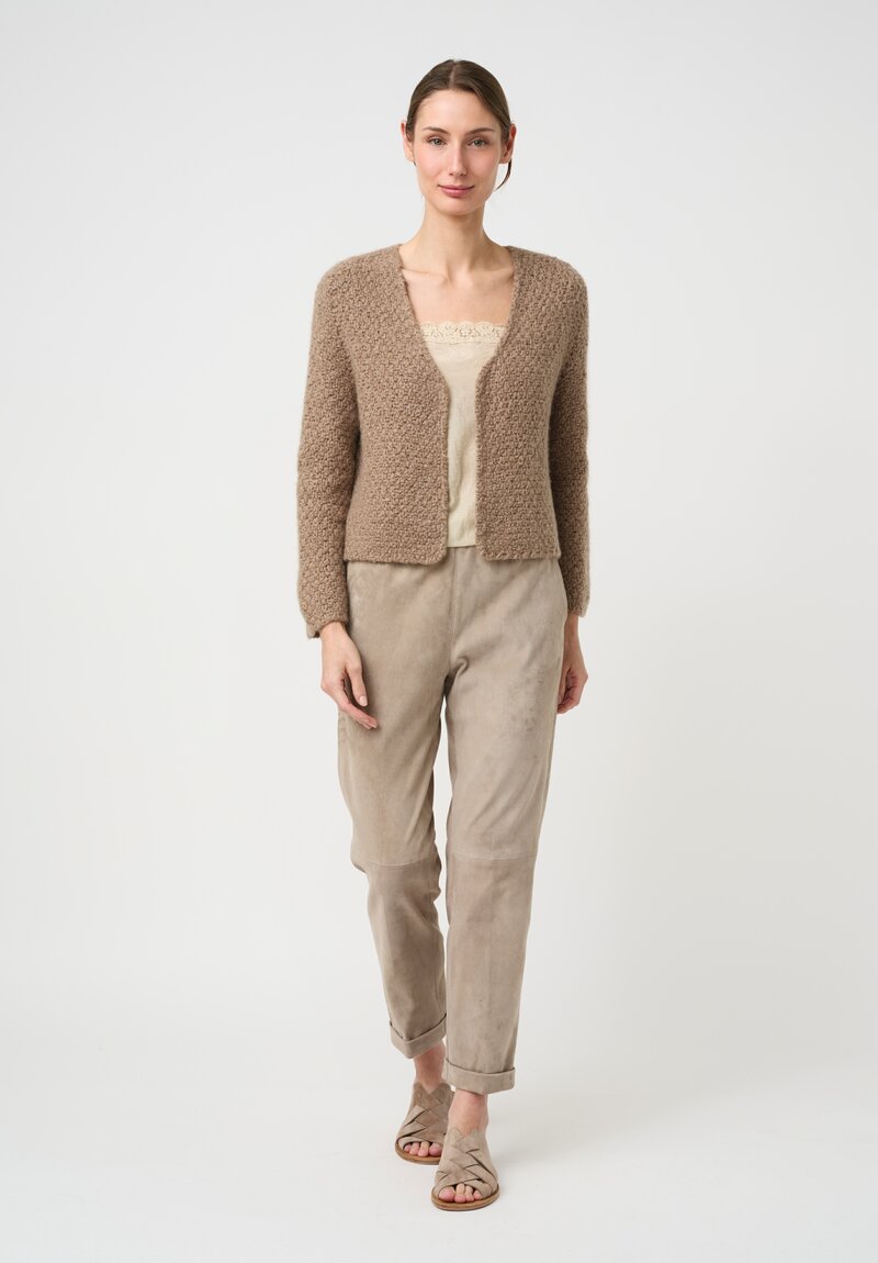 Wommelsdorff Hand Knit Cashmere & Silk Cropped Masha Cardigan