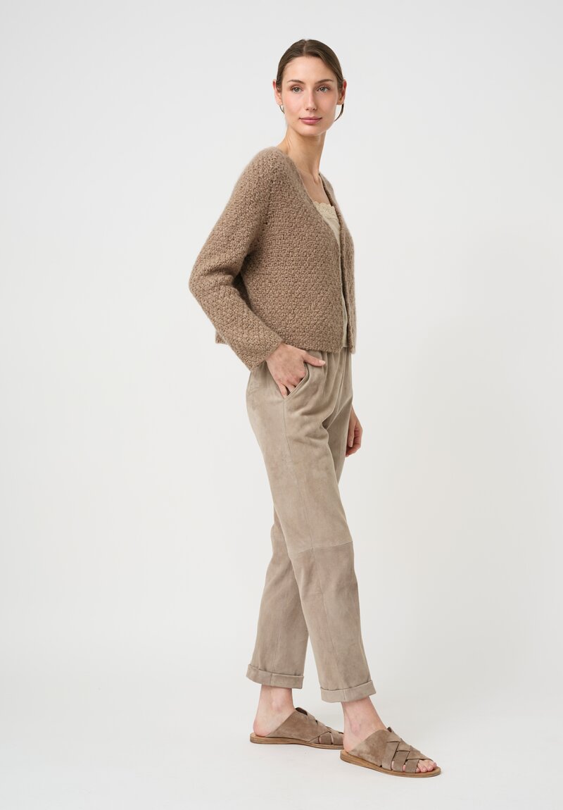 Wommelsdorff Hand Knit Cashmere & Silk Cropped Masha Cardigan