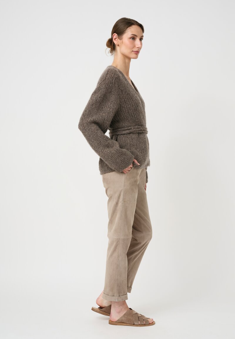 Wommelsdorff Hand Knit Cashmere & Silk Crop Belted Toshi Cardigan