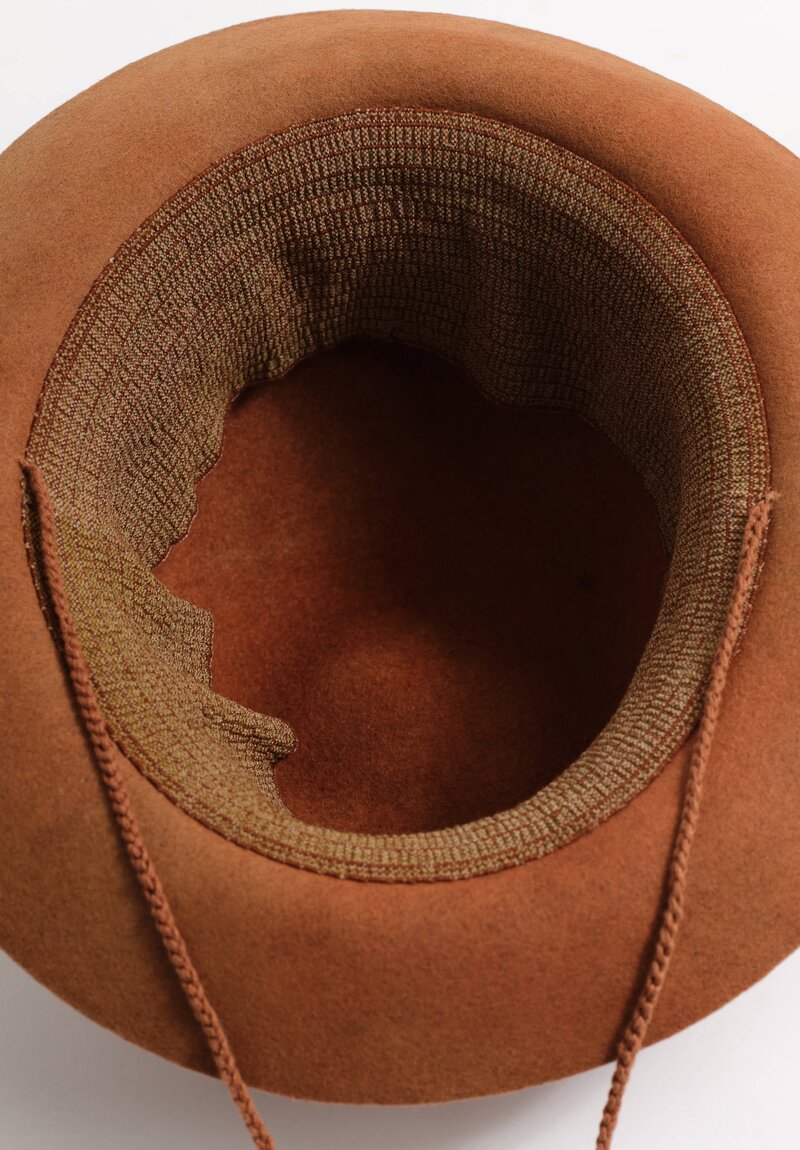 Horisaki Design & Handel Easy Burnt Rabbit Fur Felt Bowler Hat in Red Rock