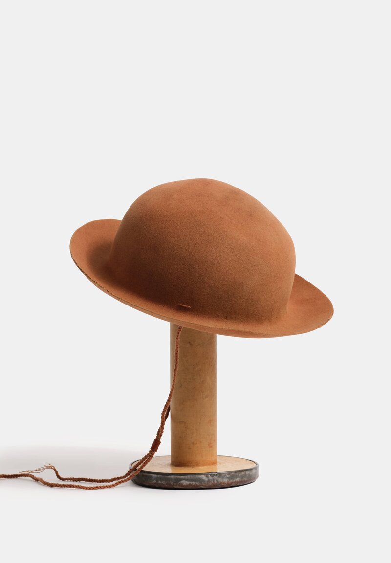 Horisaki Design & Handel Easy Burnt Rabbit Fur Felt Bowler Hat in Red Rock