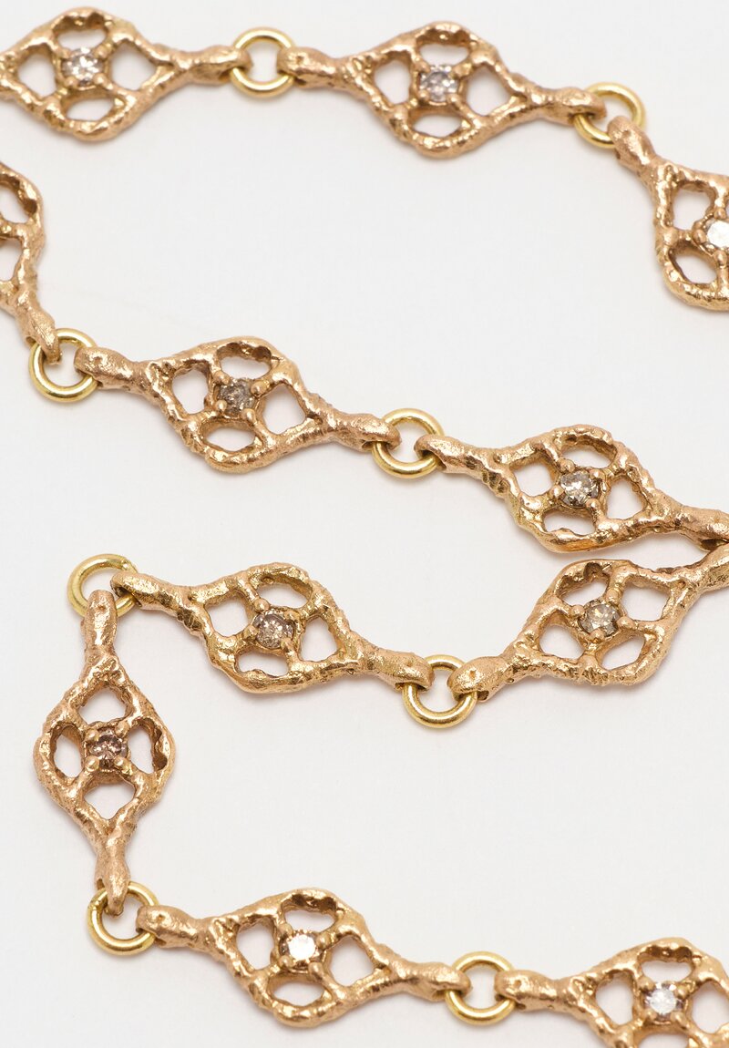 Noguchi Bijoux Patinated 14K Gold Melee Bracelet with Brown Diamonds
