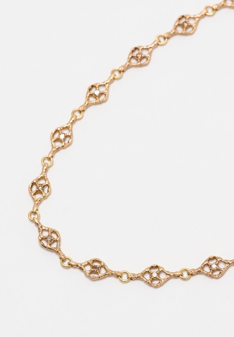 Noguchi Bijoux Patinated 14K Gold Melee Bracelet with Brown Diamonds