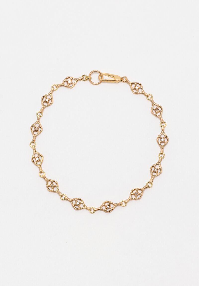 Noguchi Bijoux Patinated 14K Gold Melee Bracelet with Brown Diamonds