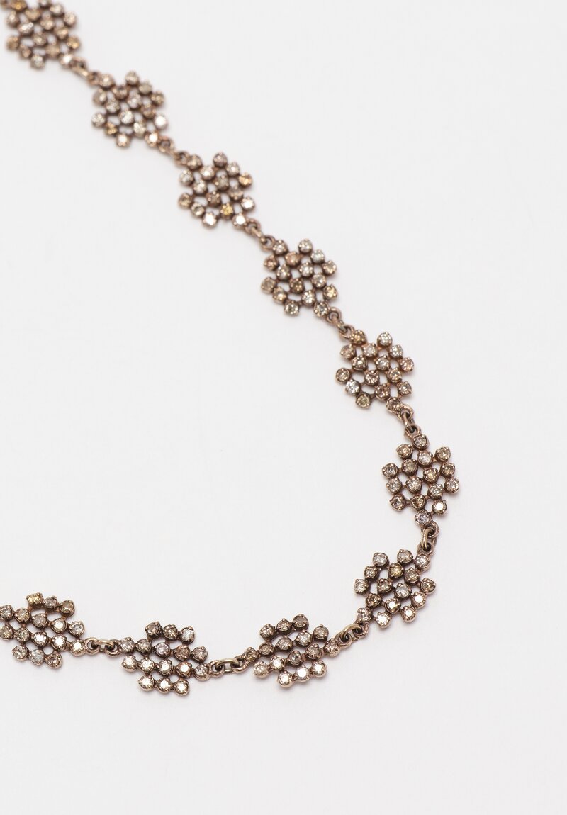 Noguchi Bijoux Patinated 14K White Gold Floating Diamond Cluster Tsubu Bracelet 6.75